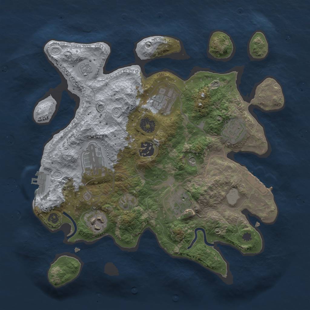Rust Map: Procedural Map, Size: 3000, Seed: 27746, 15 Monuments