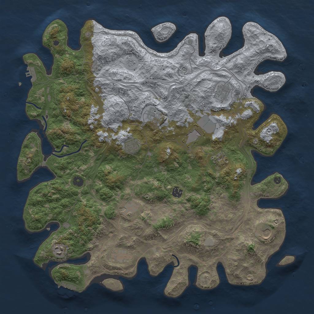 Rust Map: Procedural Map, Size: 4500, Seed: 133260, 20 Monuments