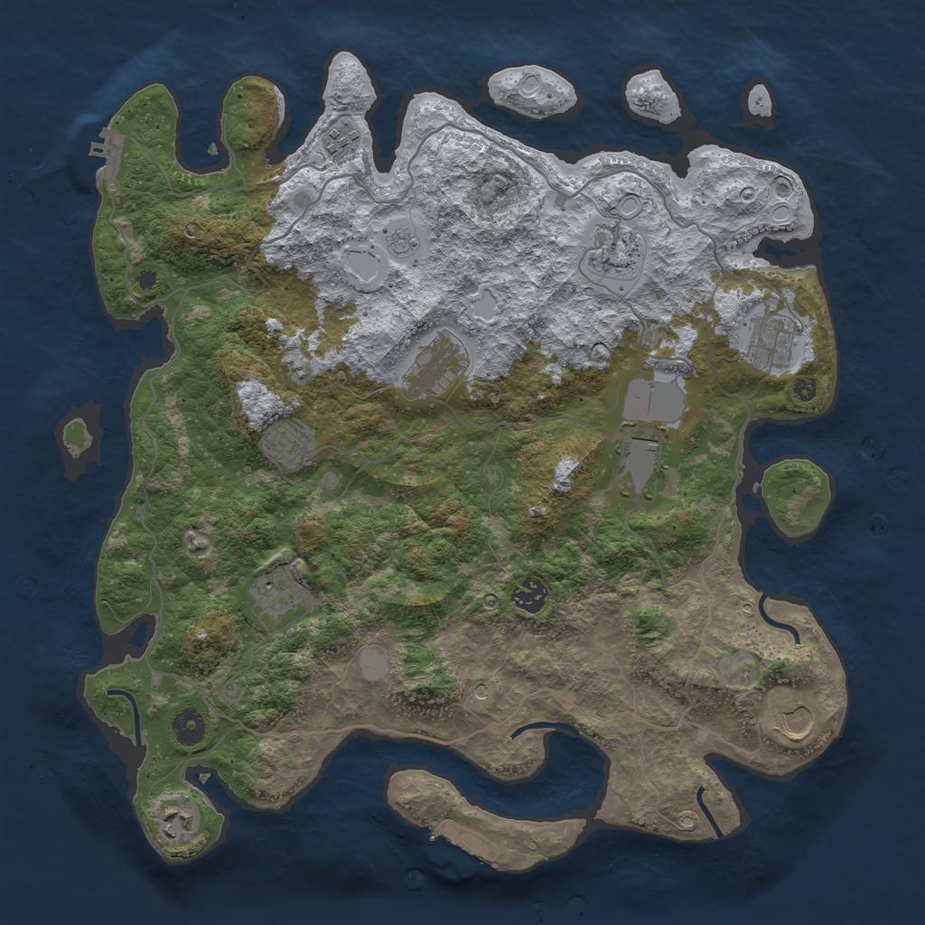 Rust Map: Procedural Map, Size: 4000, Seed: 125468, 19 Monuments