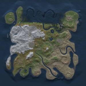Thumbnail Rust Map: Procedural Map, Size: 3500, Seed: 44256, 13 Monuments