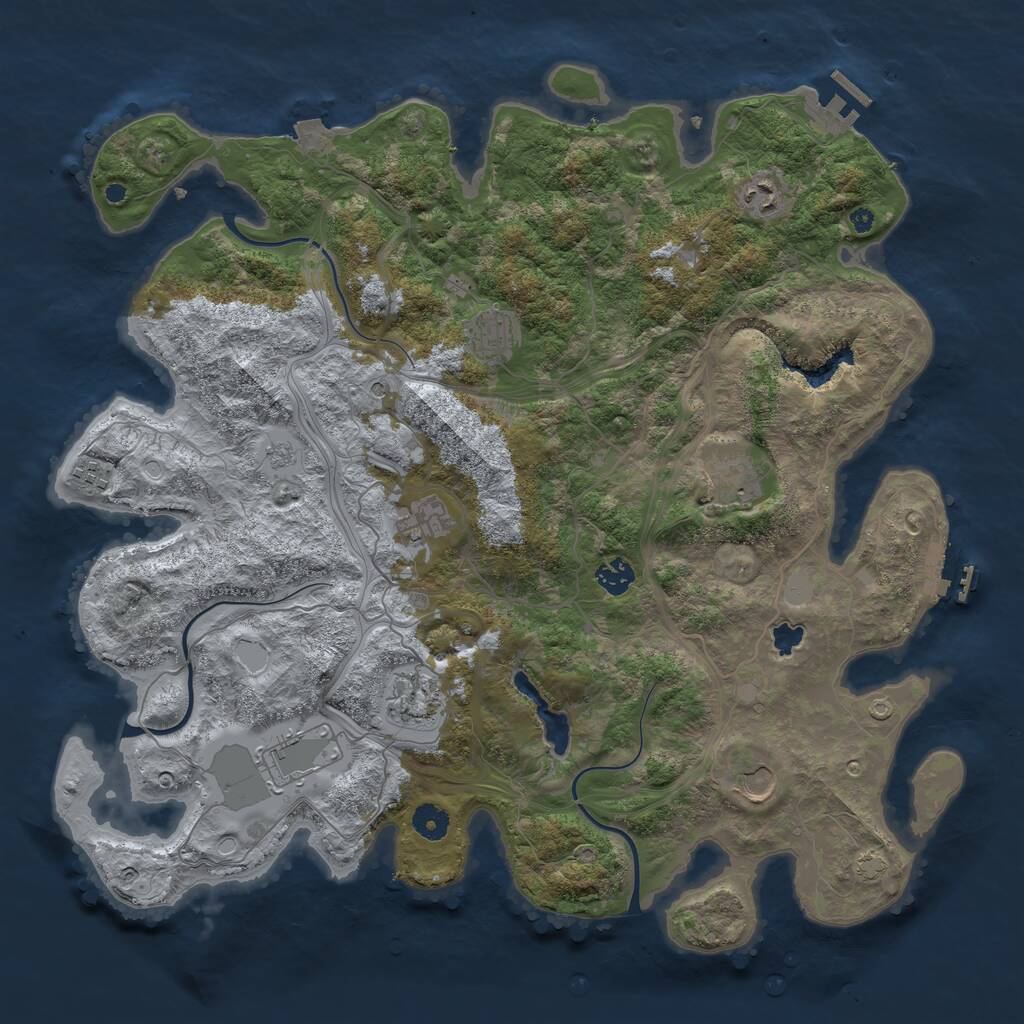 Rust Map: Procedural Map, Size: 4250, Seed: 1605184657, 15 Monuments