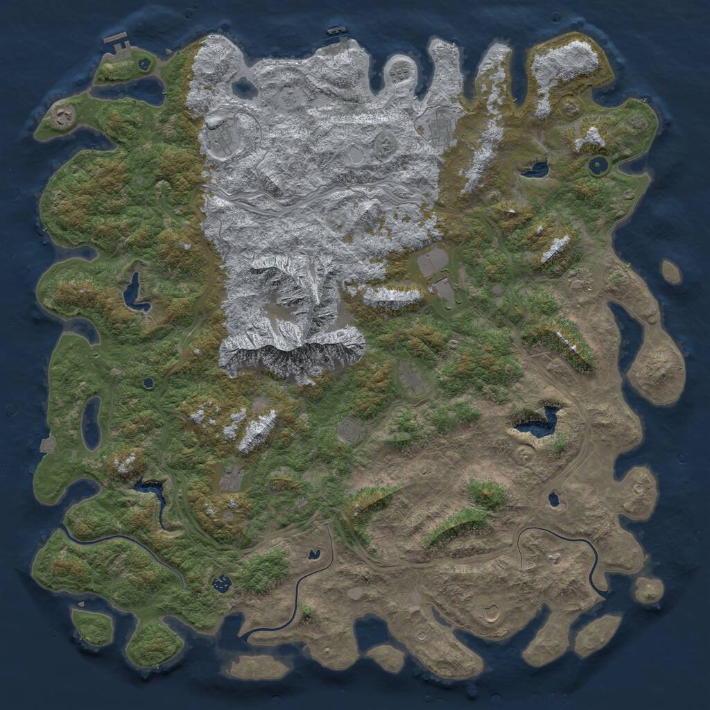 Rust Map: Procedural Map, Size: 6000, Seed: 37633, 17 Monuments