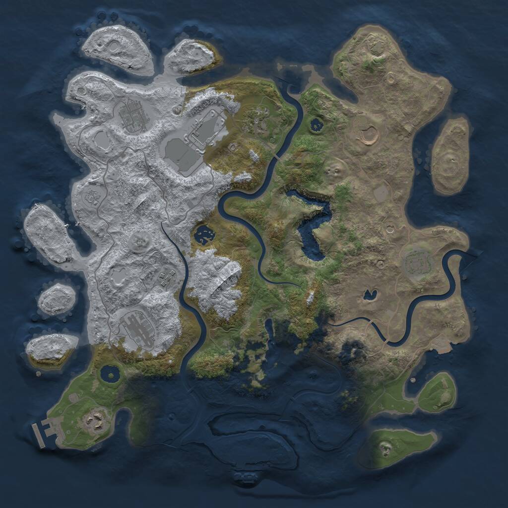 Rust Map: Procedural Map, Size: 4000, Seed: 2112484612, 15 Monuments