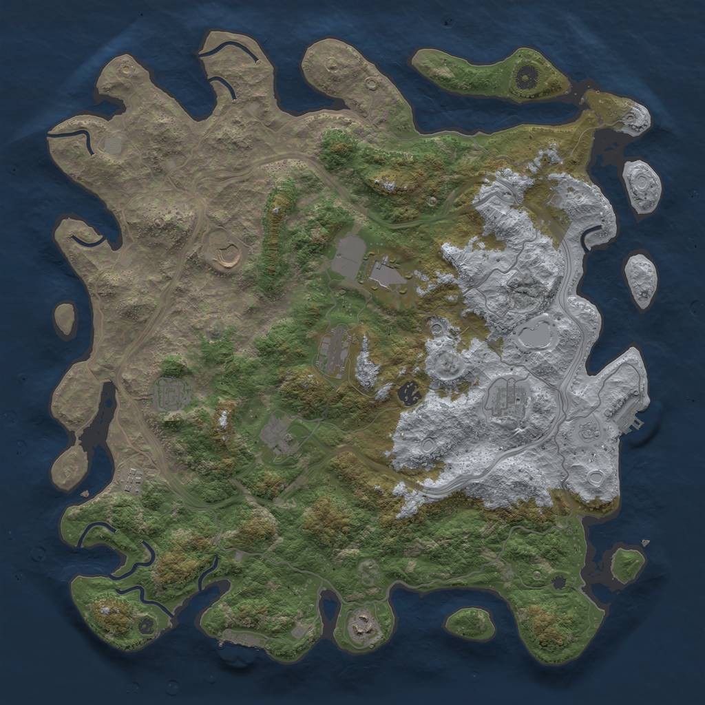Rust Map: Procedural Map, Size: 4500, Seed: 85000, 18 Monuments