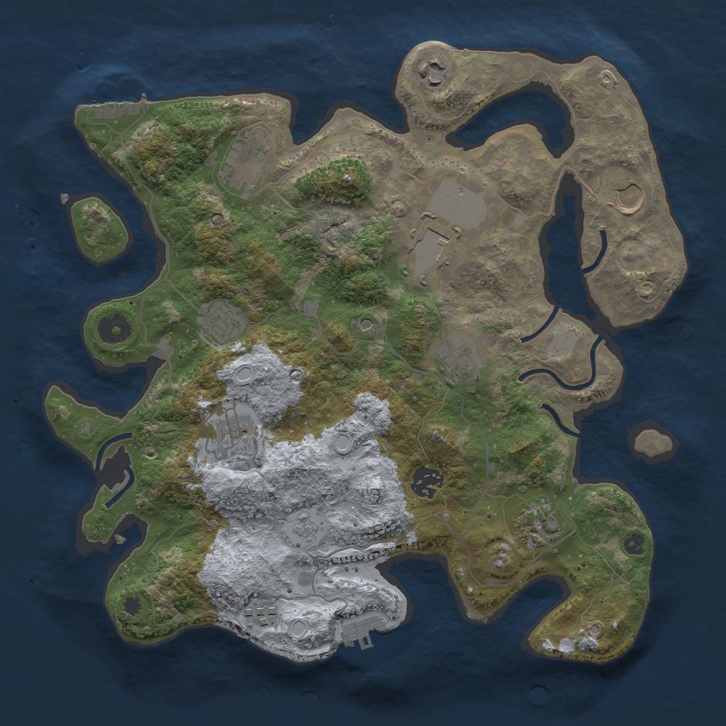 Rust Map: Procedural Map, Size: 3500, Seed: 404468723, 19 Monuments