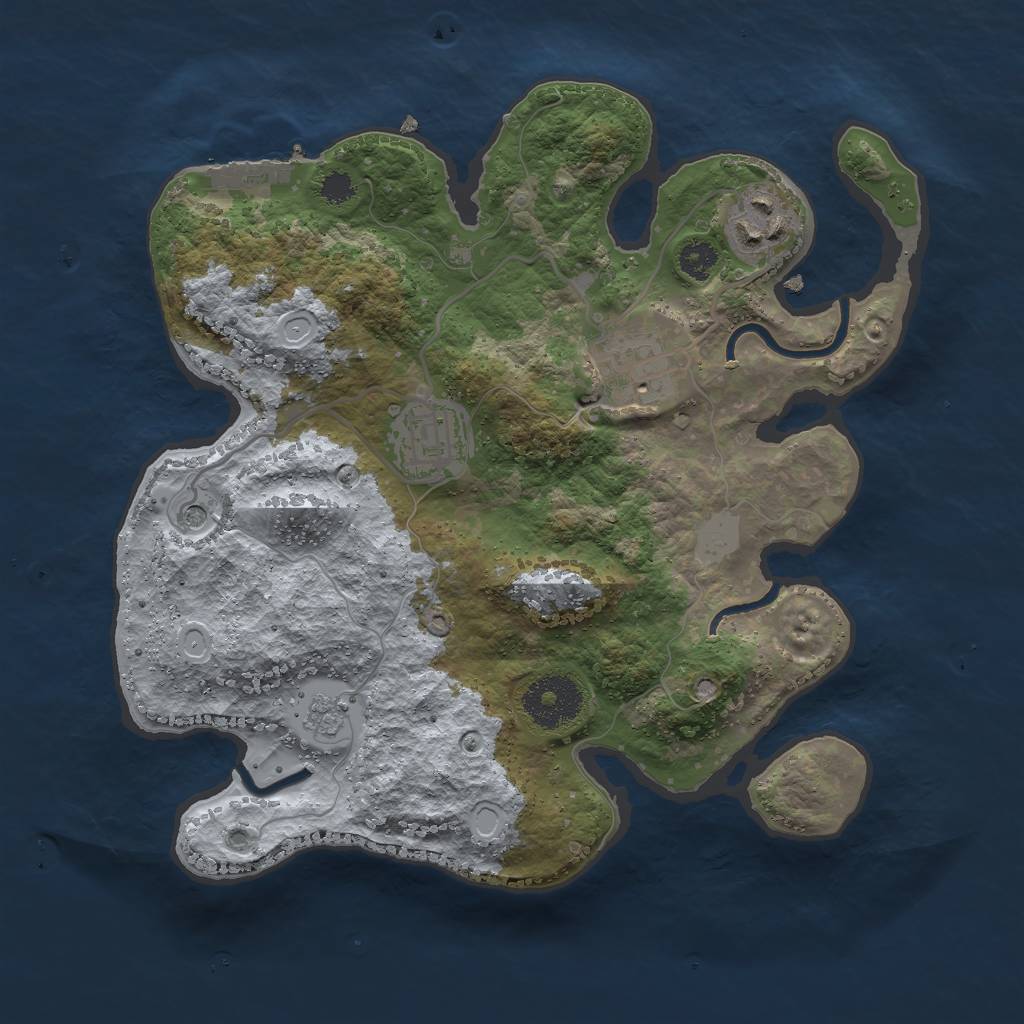 Rust Map: Procedural Map, Size: 2800, Seed: 58697820, 11 Monuments