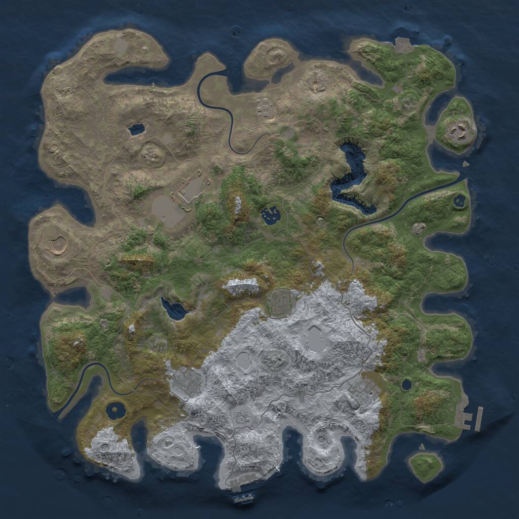 Rust Map: Procedural Map, Size: 4200, Seed: 648120, 14 Monuments
