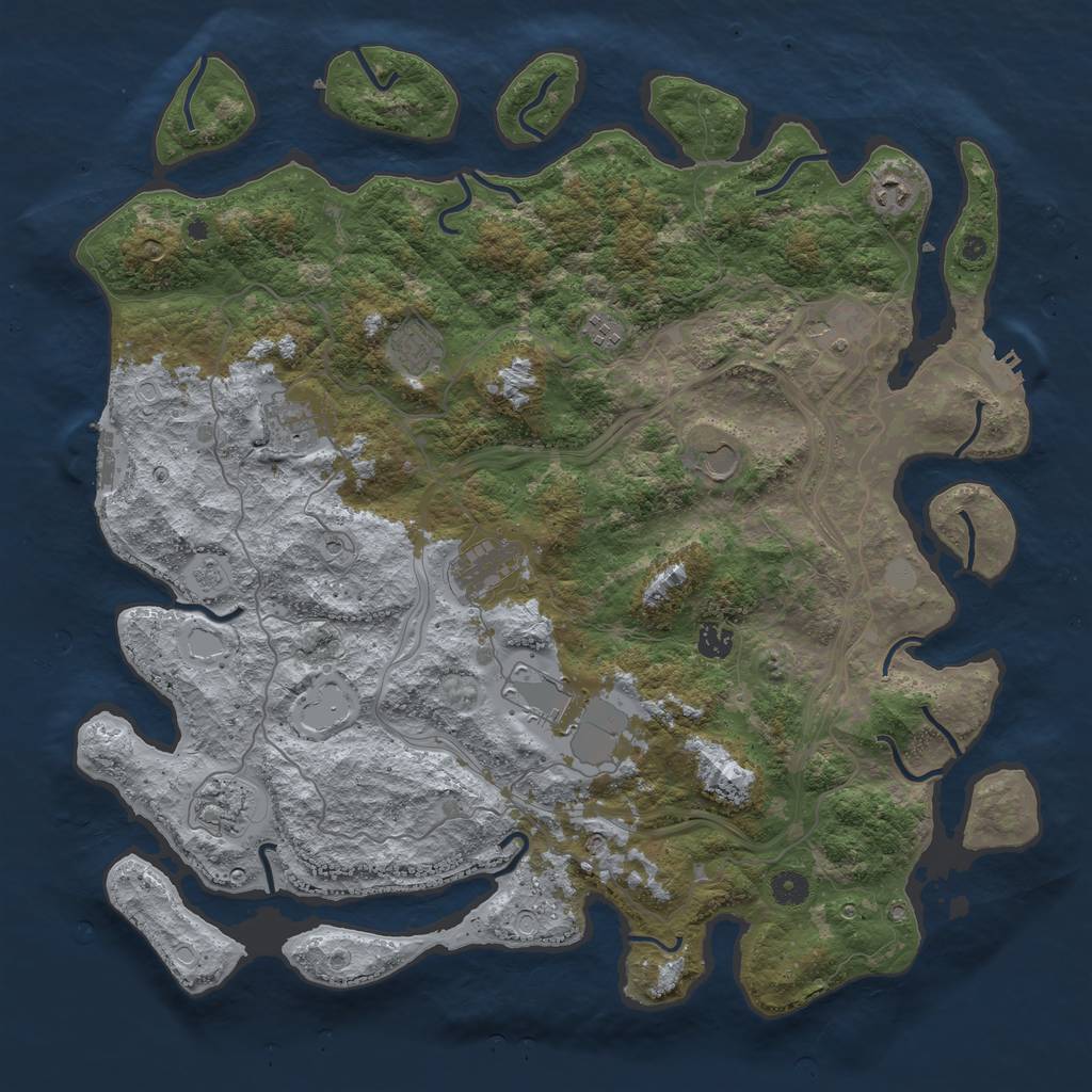 Rust Map: Procedural Map, Size: 4500, Seed: 892106564, 19 Monuments