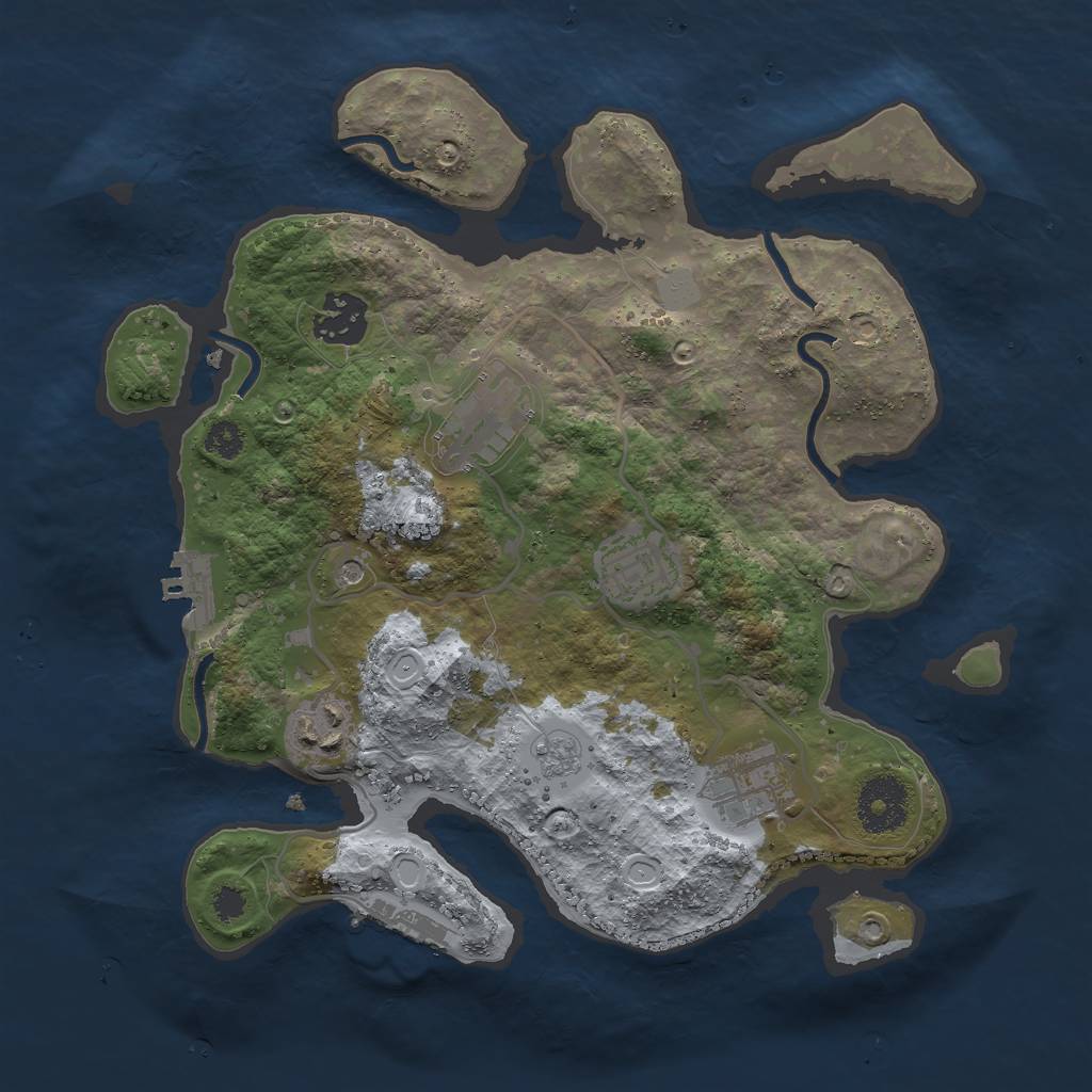 Rust Map: Procedural Map, Size: 3000, Seed: 5231, 14 Monuments