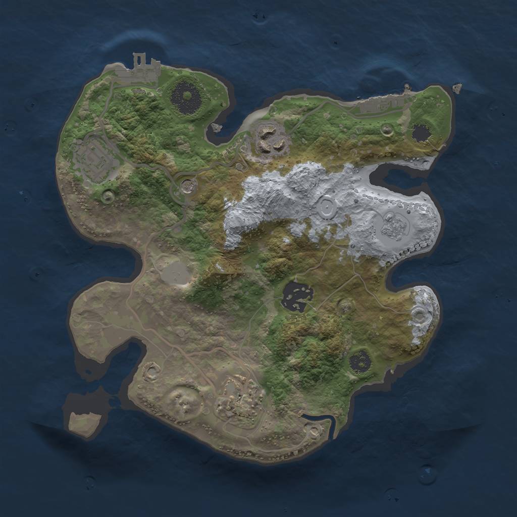Rust Map: Procedural Map, Size: 2500, Seed: 204116310, 13 Monuments