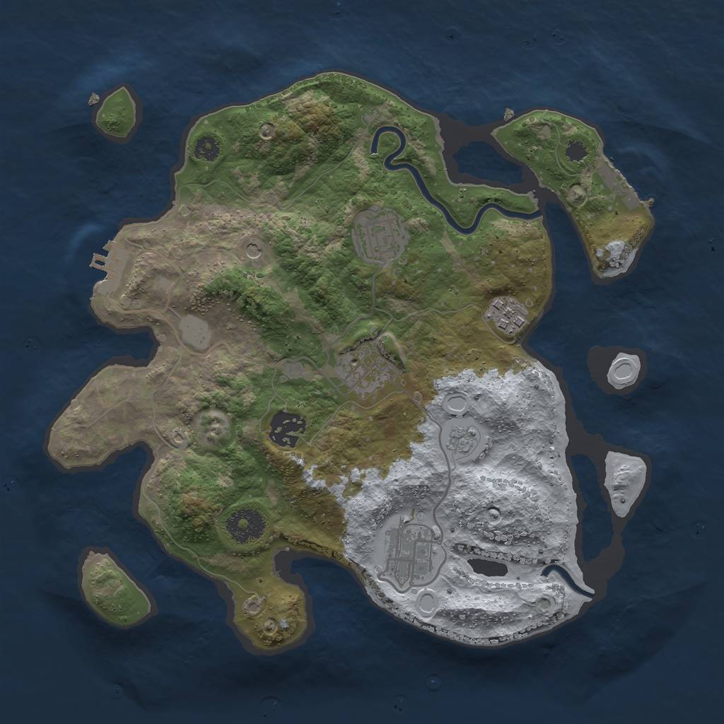 Rust Map: Procedural Map, Size: 3000, Seed: 1807231319, 14 Monuments