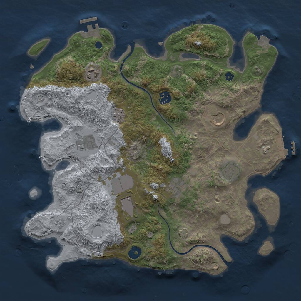 Rust Map: Procedural Map, Size: 3500, Seed: 267240904, 14 Monuments