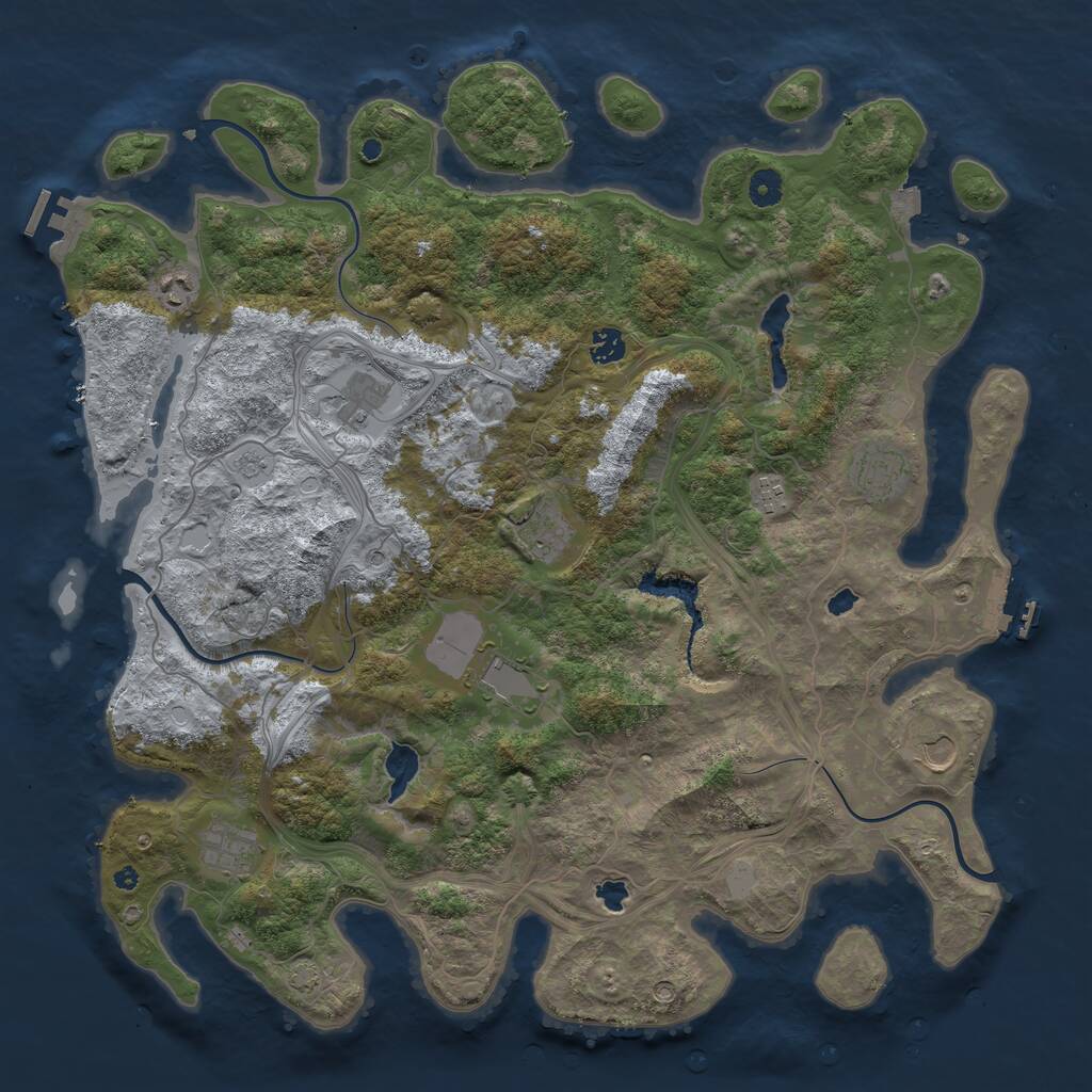 Rust Map: Procedural Map, Size: 4500, Seed: 1954944528, 15 Monuments
