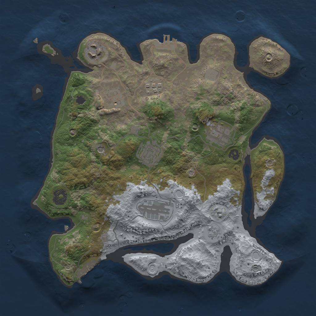 Rust Map: Procedural Map, Size: 3000, Seed: 2012343486, 15 Monuments