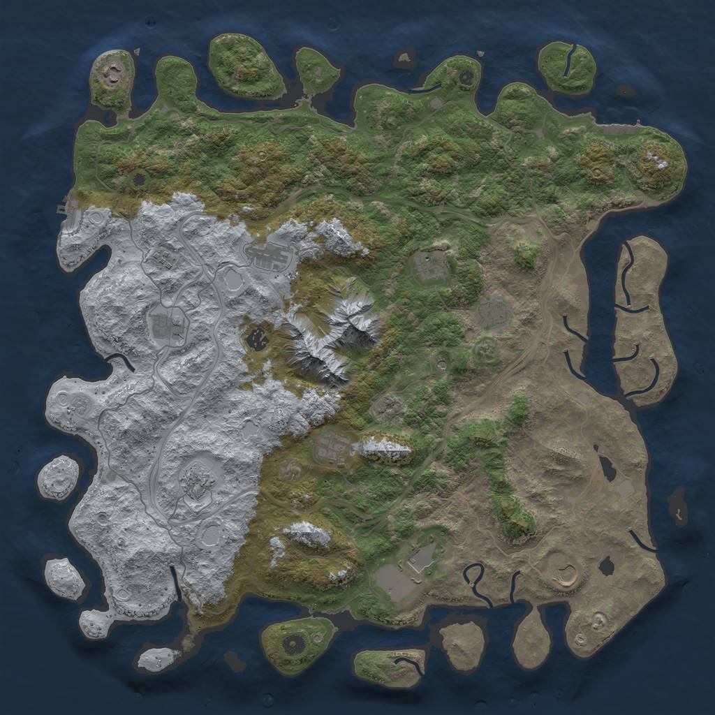 Rust Map: Procedural Map, Size: 5000, Seed: 2169154, 20 Monuments