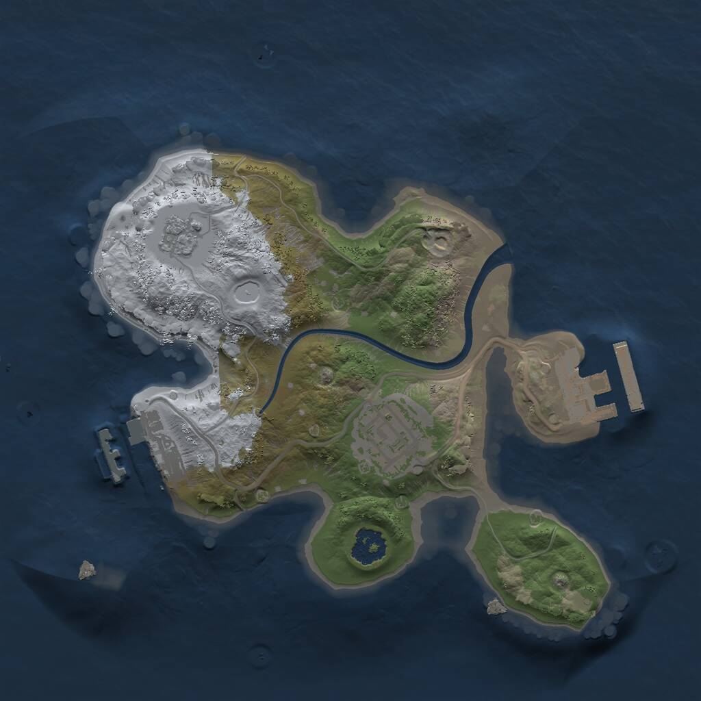 Rust Map: Procedural Map, Size: 2000, Seed: 987486, 5 Monuments