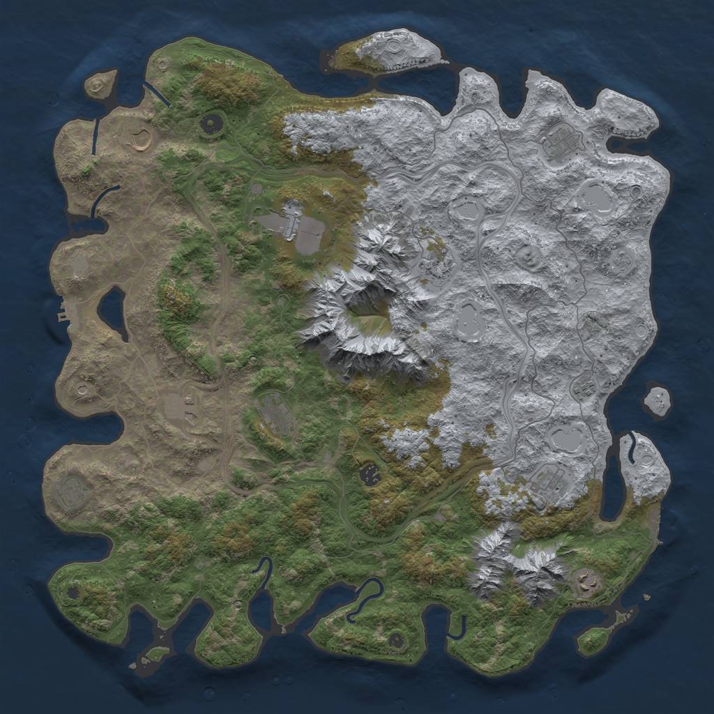 Rust Map: Procedural Map, Size: 5000, Seed: 987856465, 20 Monuments