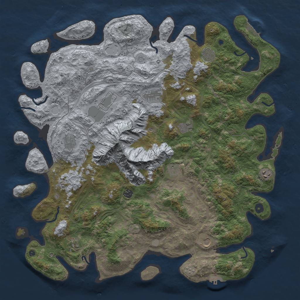 Rust Map: Procedural Map, Size: 5000, Seed: 2000797153, 20 Monuments