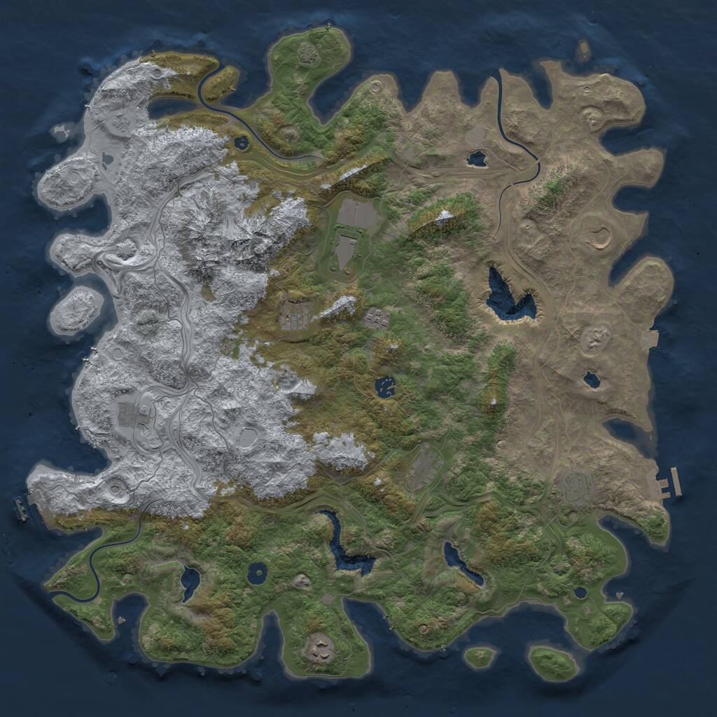 Rust Map: Procedural Map, Size: 5000, Seed: 526741, 15 Monuments
