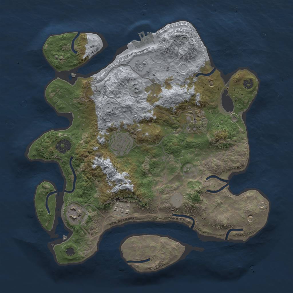 Rust Map: Procedural Map, Size: 3000, Seed: 90019, 12 Monuments