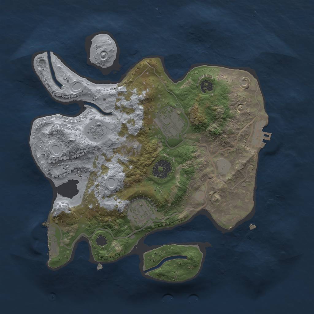 Rust Map: Procedural Map, Size: 2500, Seed: 5568, 10 Monuments