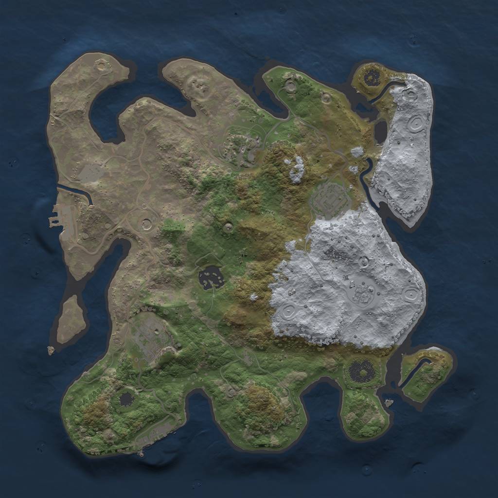 Rust Map: Procedural Map, Size: 3000, Seed: 19362, 13 Monuments