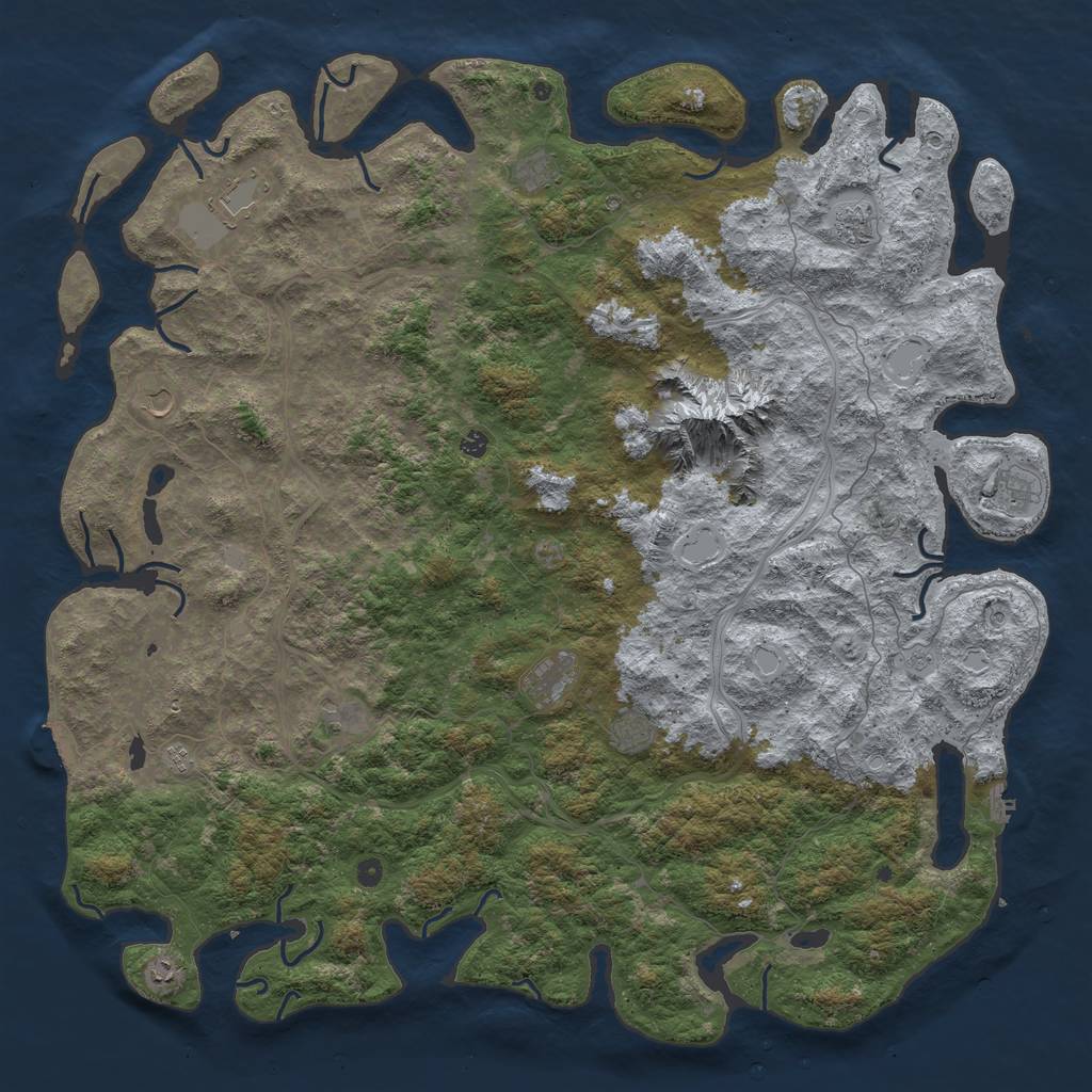 Rust Map: Procedural Map, Size: 6000, Seed: 523198369, 20 Monuments