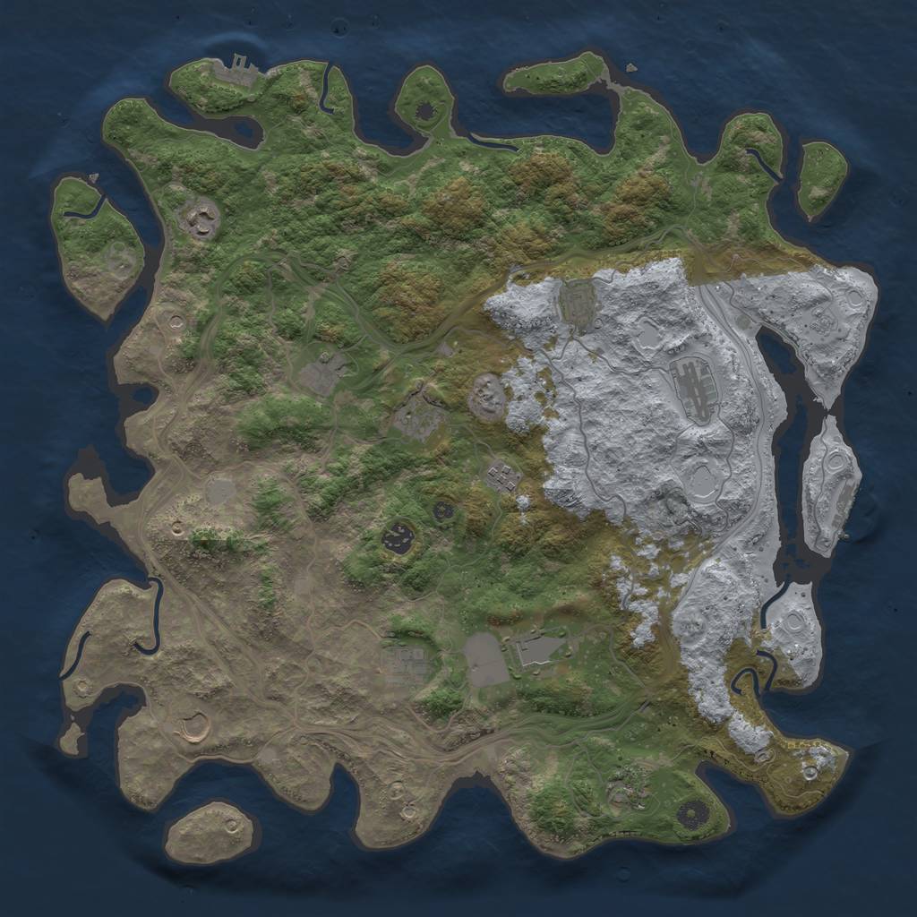 Rust Map: Procedural Map, Size: 4500, Seed: 504799715, 20 Monuments