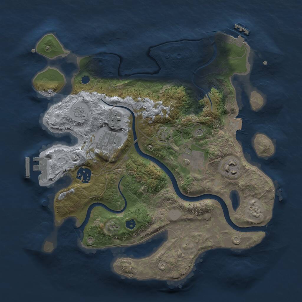 Rust Map: Procedural Map, Size: 3000, Seed: 73529, 11 Monuments