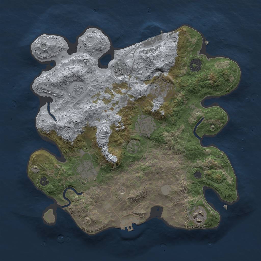 Rust Map: Procedural Map, Size: 3000, Seed: 756562424, 14 Monuments