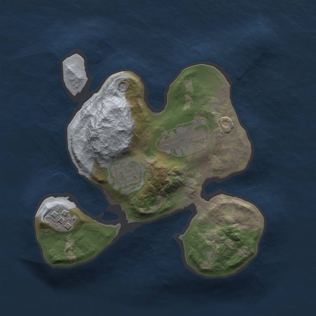 Rust Map: Barren, Size: 2000, Seed: 876537615, 5 Monuments