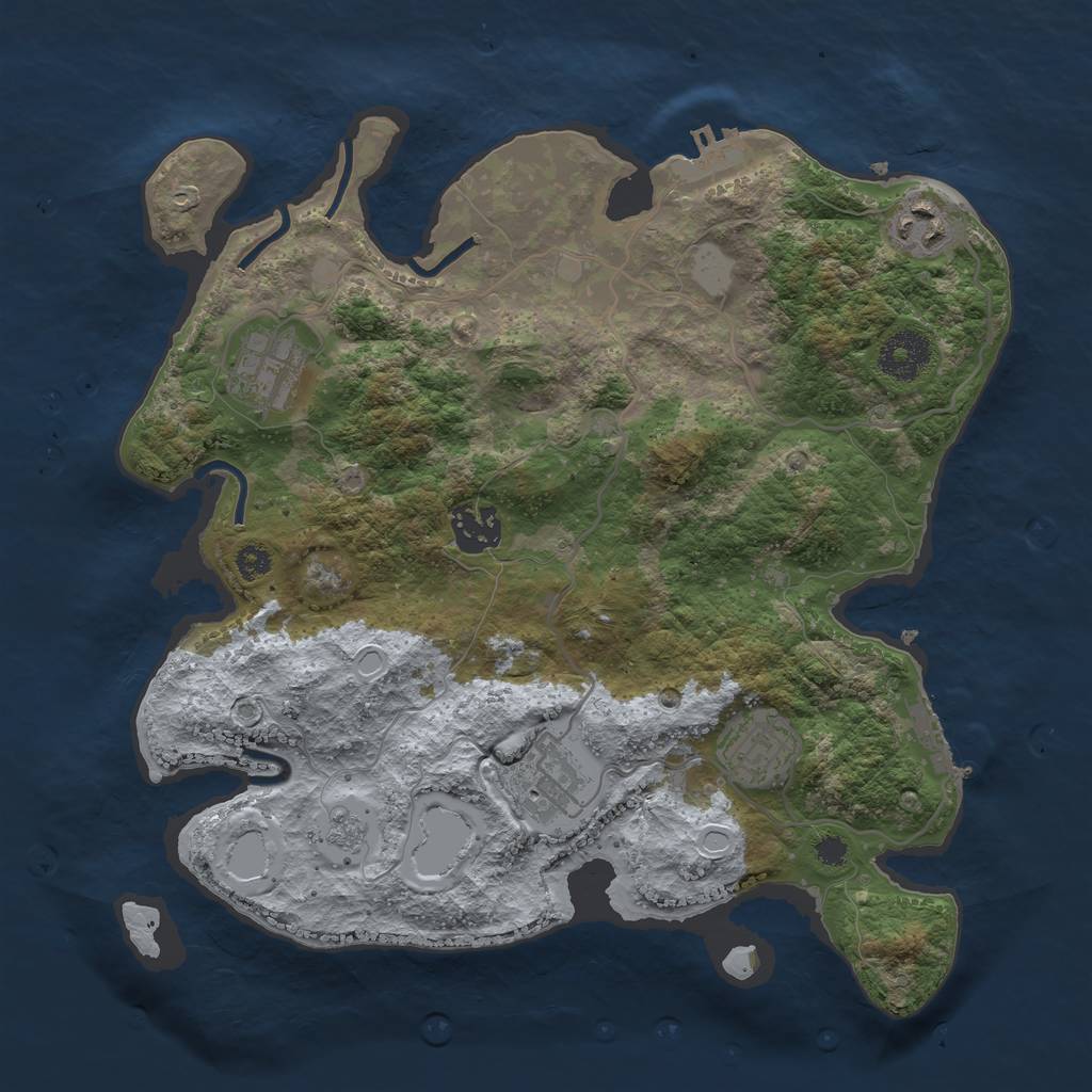 Rust Map: Procedural Map, Size: 3200, Seed: 52589, 13 Monuments