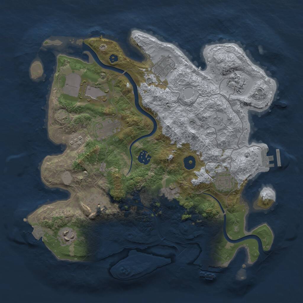 Rust Map: Procedural Map, Size: 3500, Seed: 328176361, 16 Monuments