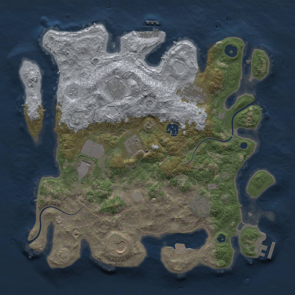 Rust Map: Procedural Map, Size: 3500, Seed: 14972, 13 Monuments