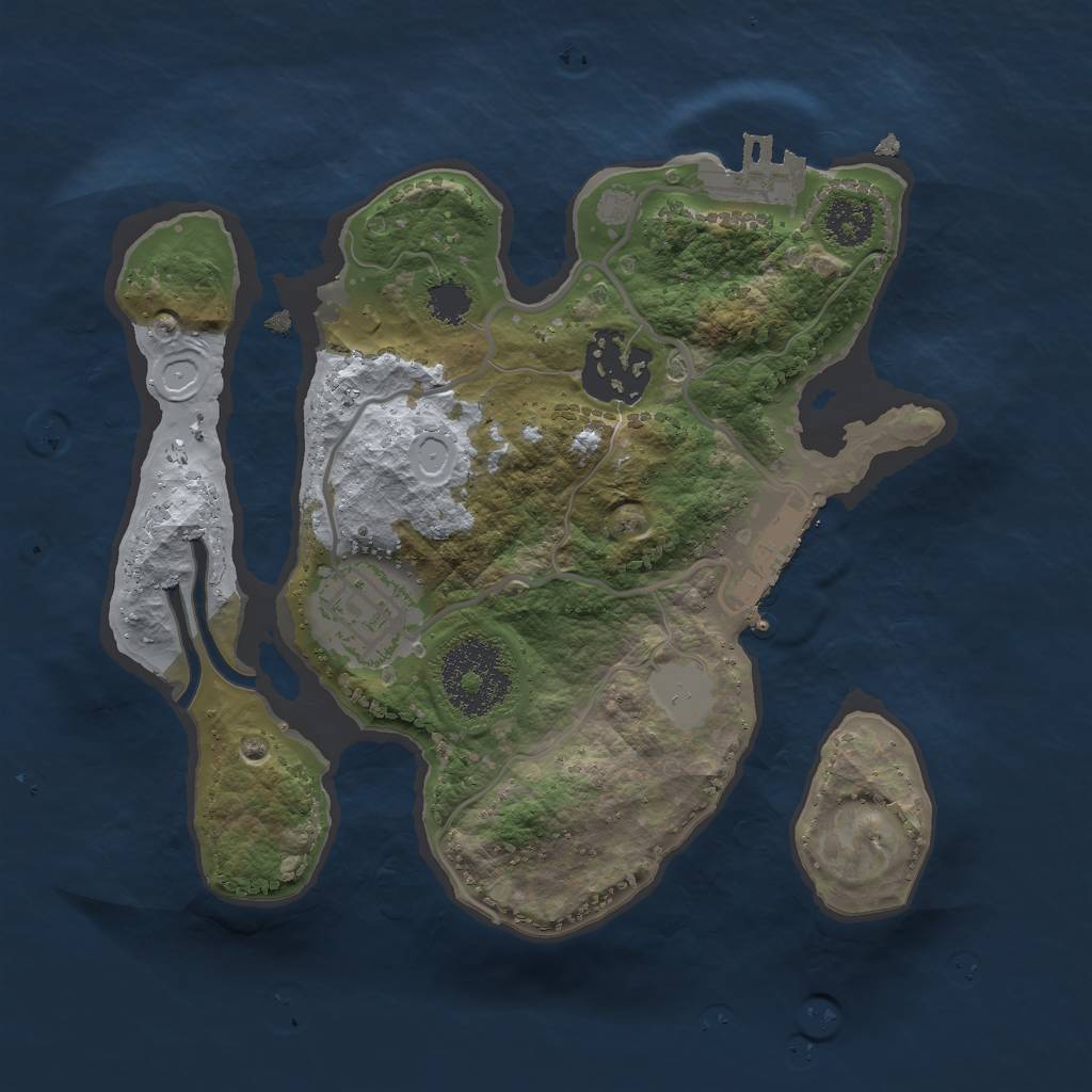 Rust Map: Procedural Map, Size: 2250, Seed: 7821645, 9 Monuments