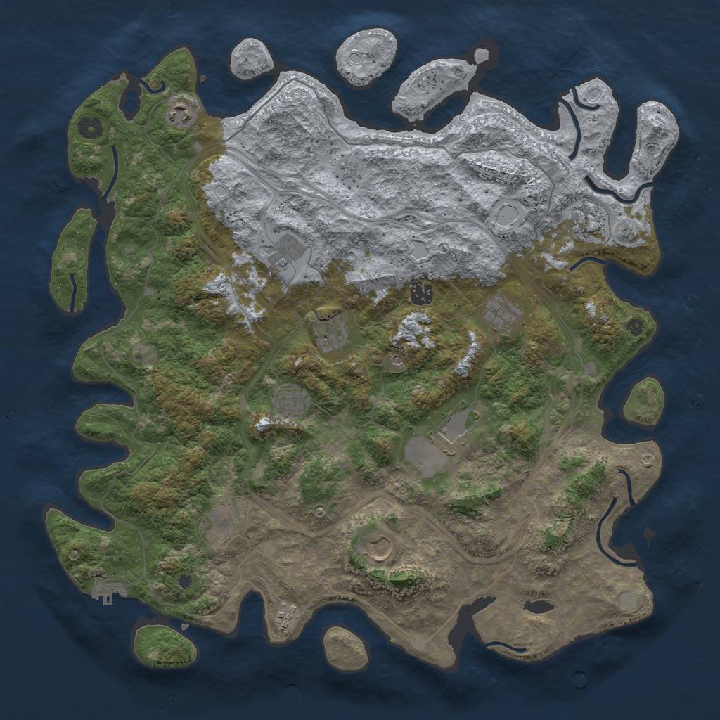 Rust Map: Procedural Map, Size: 4500, Seed: 110304456, 19 Monuments