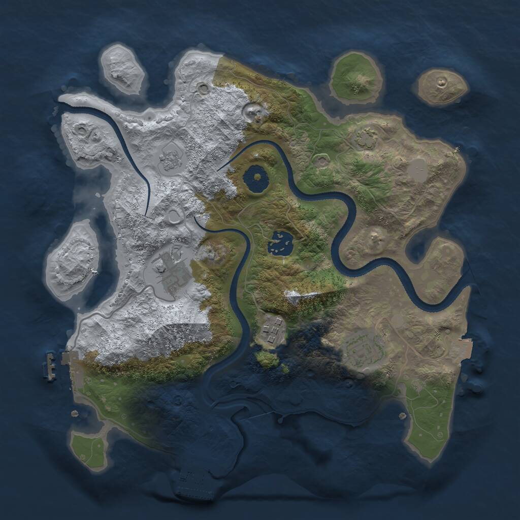 Rust Map: Procedural Map, Size: 3000, Seed: 27946, 9 Monuments