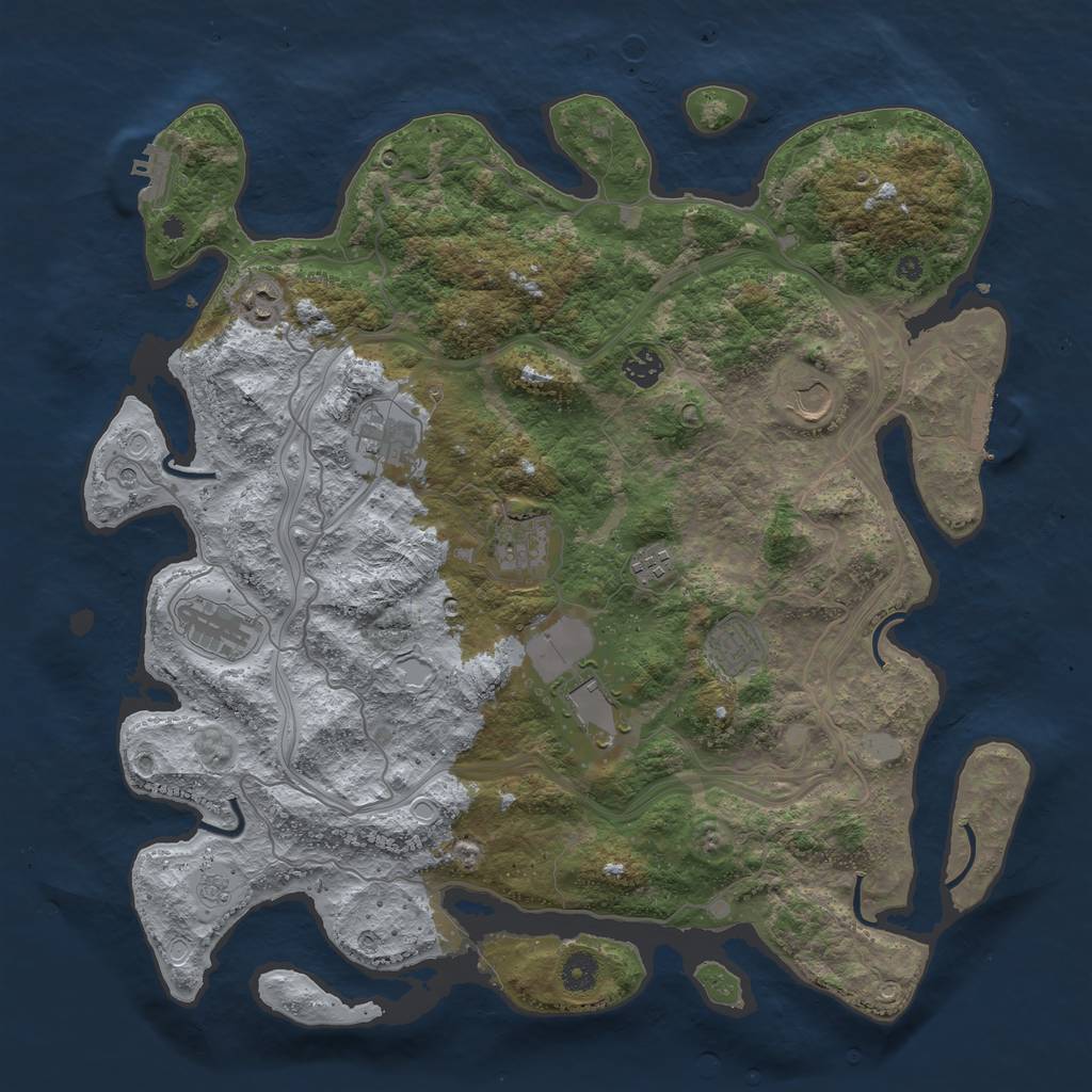 Rust Map: Procedural Map, Size: 4250, Seed: 1666, 18 Monuments