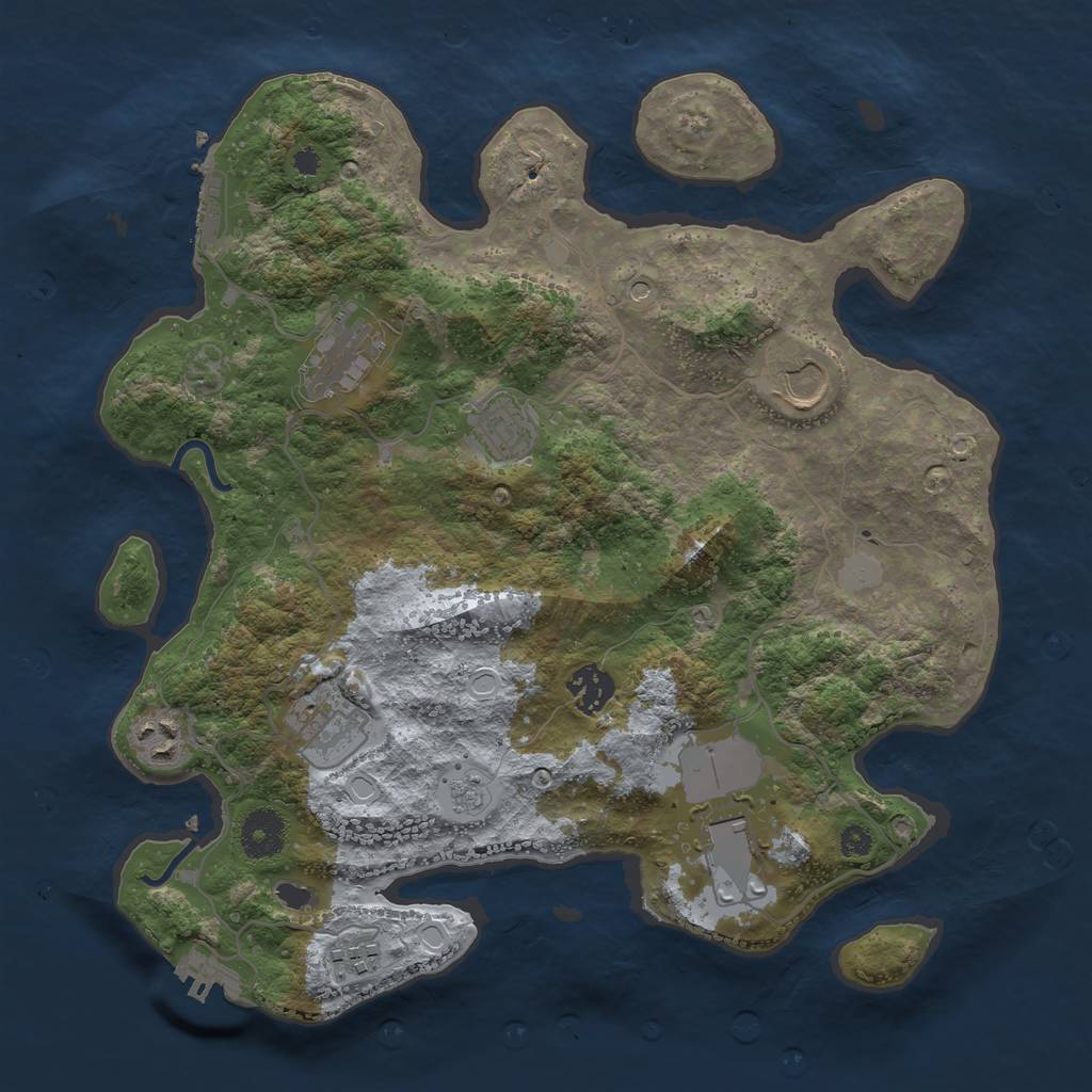 Rust Map: Procedural Map, Size: 3500, Seed: 312572, 17 Monuments