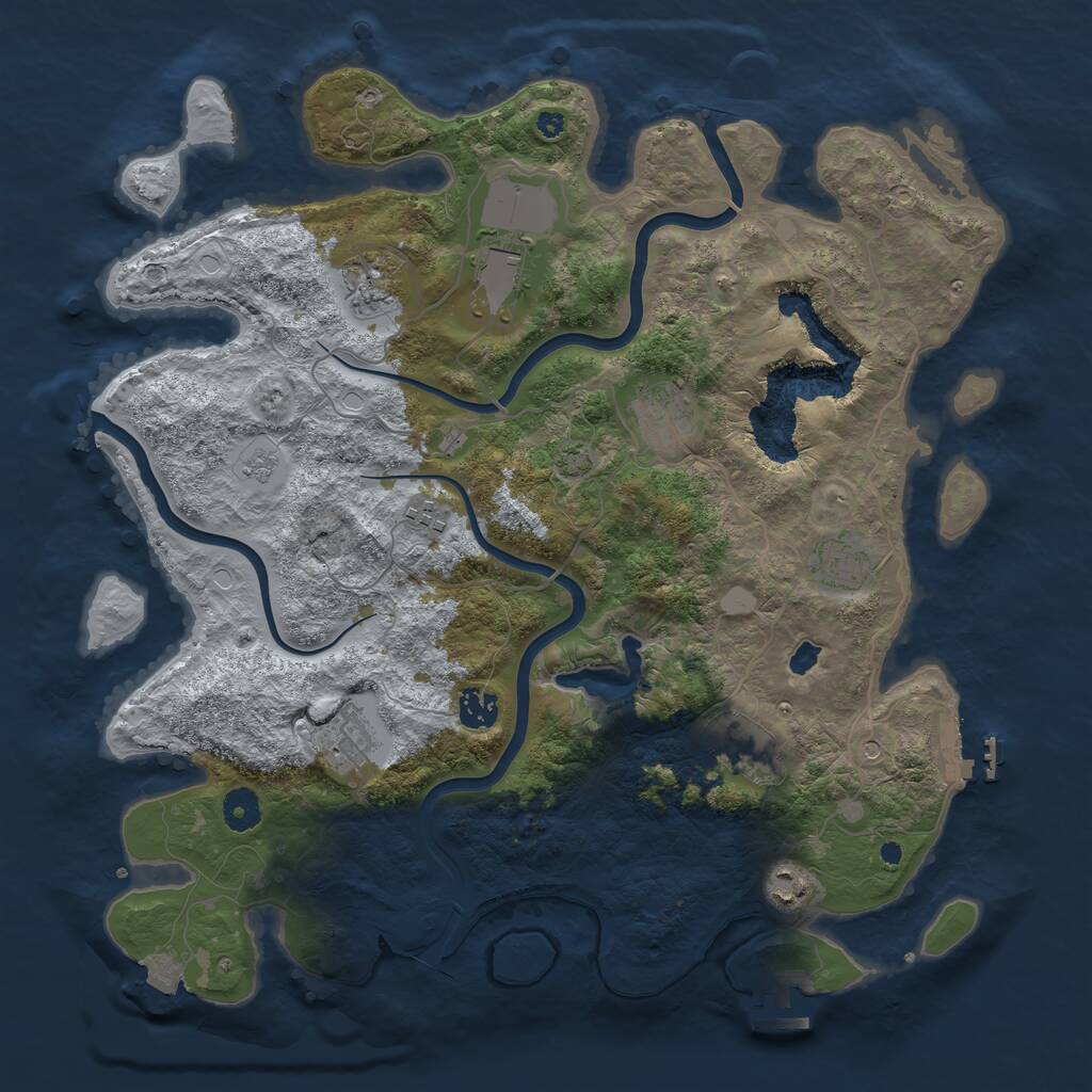Rust Map: Procedural Map, Size: 4000, Seed: 322759865, 15 Monuments