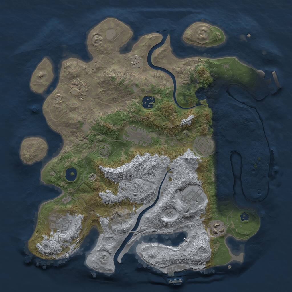 Rust Map: Procedural Map, Size: 3400, Seed: 911718041, 13 Monuments