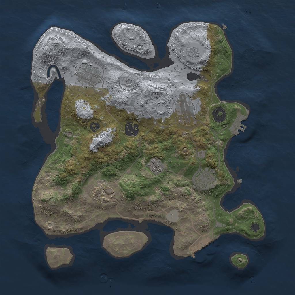 Rust Map: Procedural Map, Size: 3000, Seed: 1507741956, 15 Monuments