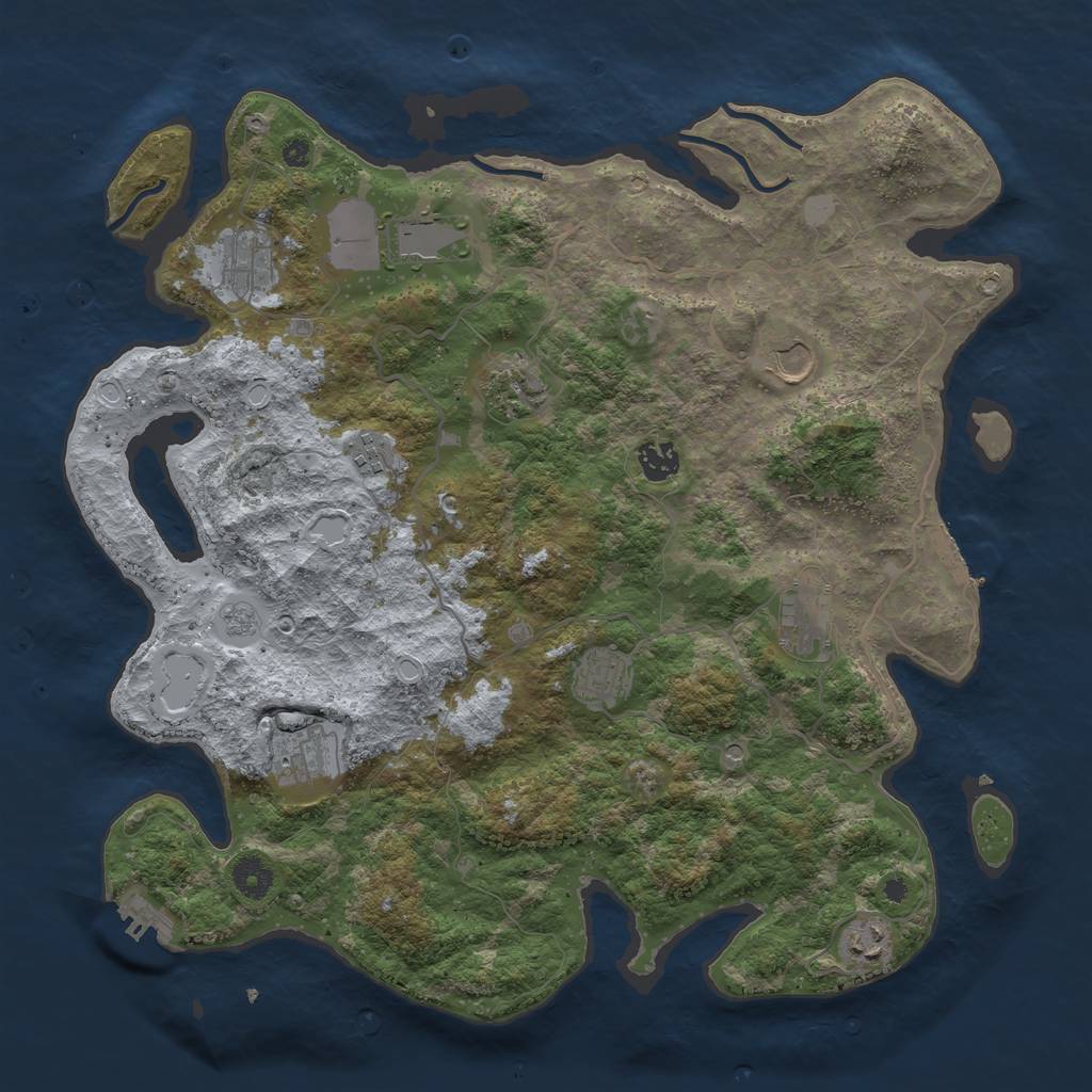 Rust Map: Procedural Map, Size: 4000, Seed: 1452835848, 19 Monuments