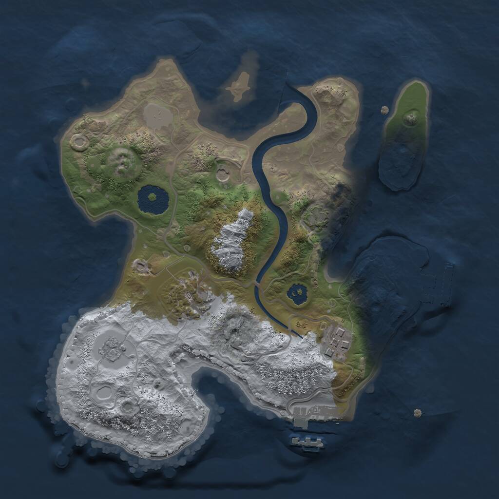 Rust Map: Procedural Map, Size: 2438, Seed: 2147483647, 8 Monuments