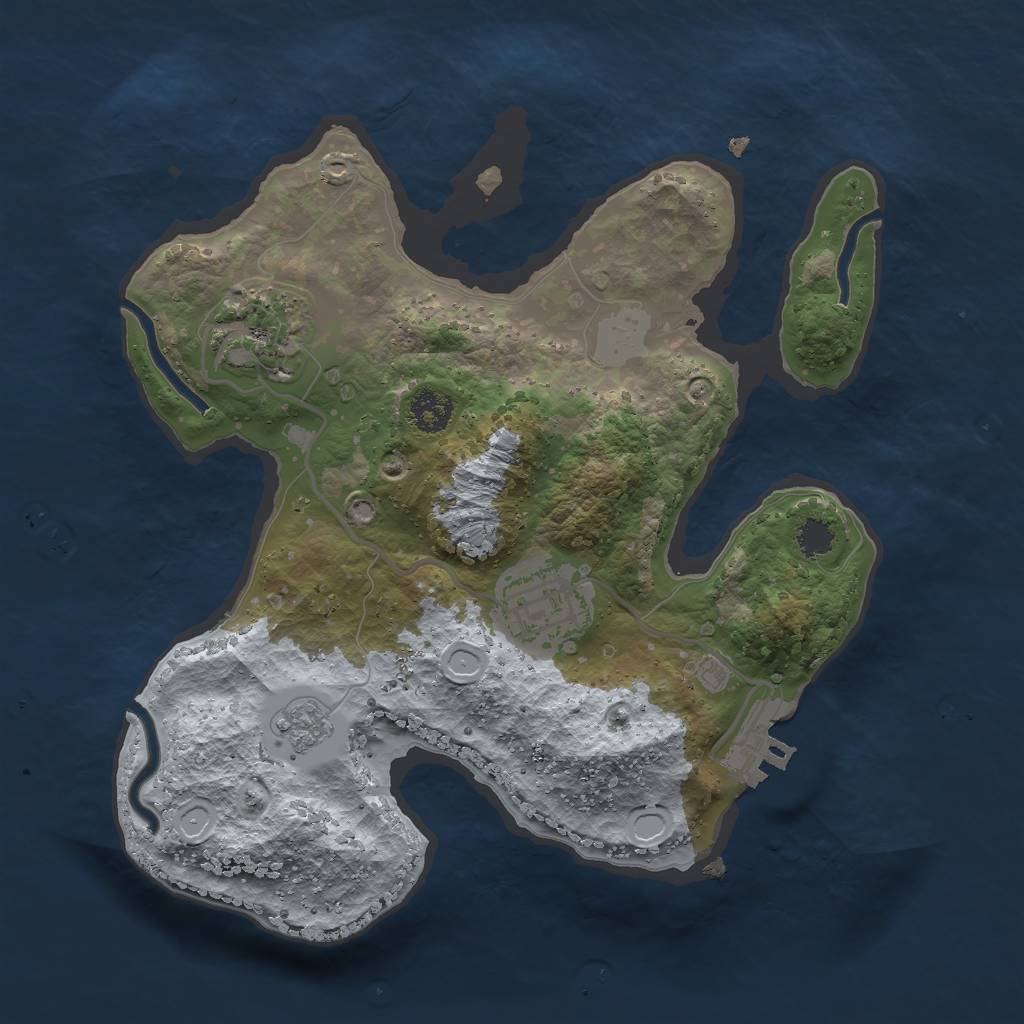 Rust Map: Procedural Map, Size: 2438, Seed: 2147483647, 9 Monuments