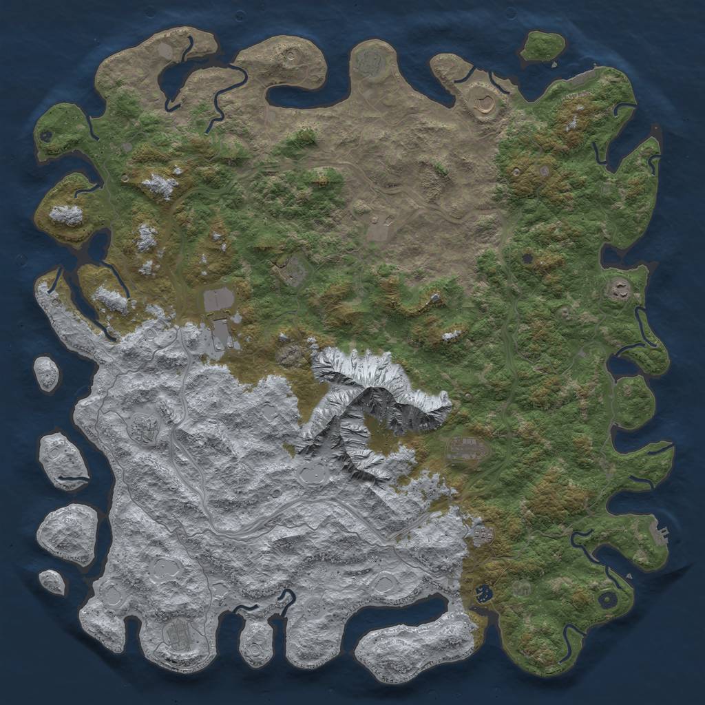 Rust Map: Procedural Map, Size: 6000, Seed: 915152, 20 Monuments