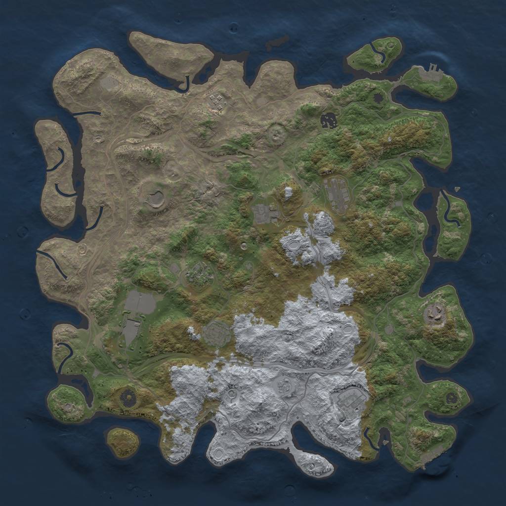 Rust Map: Procedural Map, Size: 4461, Seed: 4585, 19 Monuments