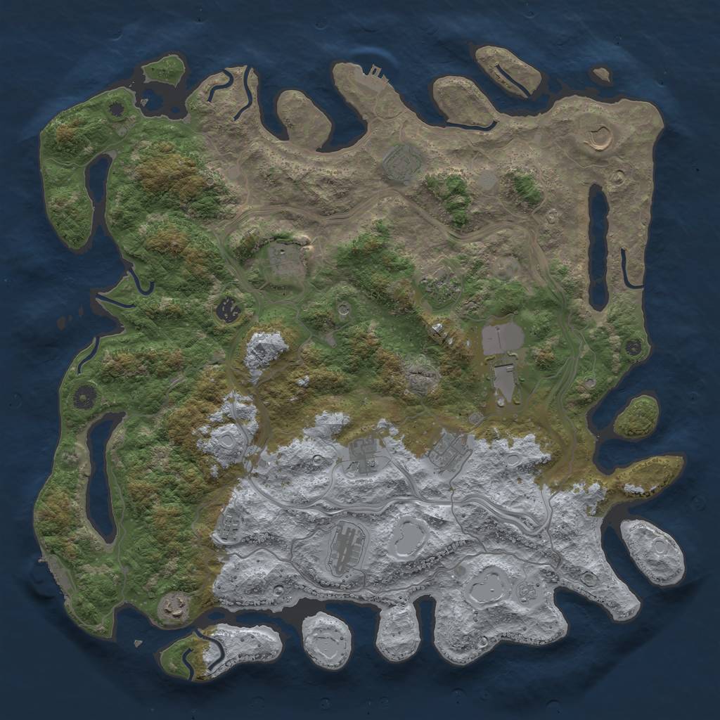 Rust Map: Procedural Map, Size: 4500, Seed: 287700762, 20 Monuments