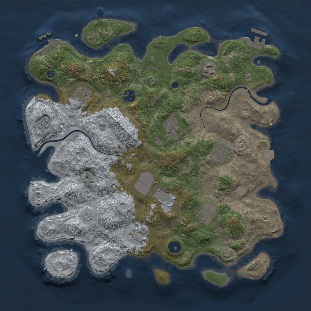 Rust Map: Procedural Map, Size: 3750, Seed: 1177655020, 15 Monuments