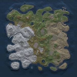 Thumbnail Rust Map: Procedural Map, Size: 3750, Seed: 1177655020, 15 Monuments
